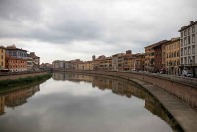 Canal amidst buildings against sky in city