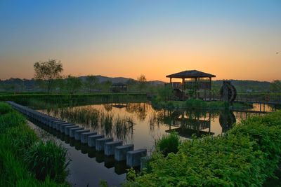 Sunset on a watermill