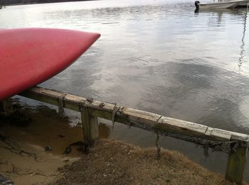 High angle view of boat in sea