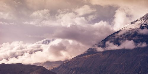 Low angle view of mountains against sky