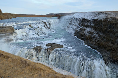 Scenic view of waterfall
