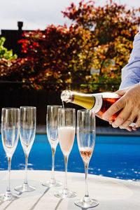 Man pouring champagne, close-up