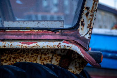 Close-up of rusty car