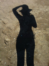 Shadow of man on wall