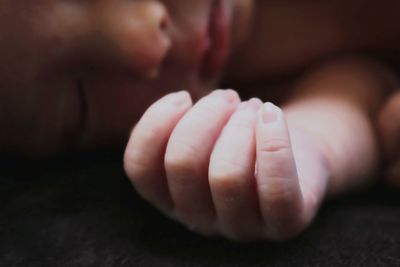 Close-up of baby hand