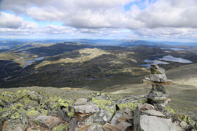 Scenic view of landscape against cloudy sky