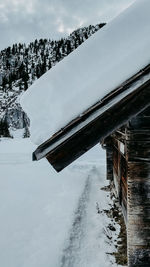 Snow covered mountain against sky