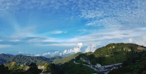 Panoramic view of mountains against sky