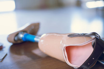 Close-up of eyeglasses on table