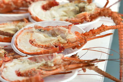 Fresh prawns served in plate