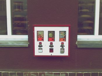 Close-up of red wall