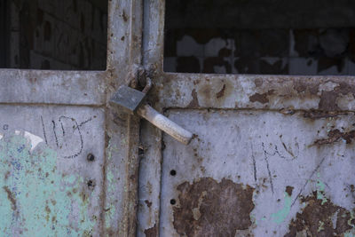 Full frame shot of rusty metal door