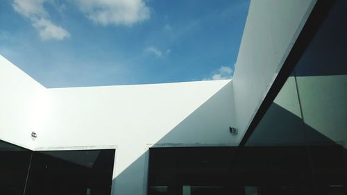 Low angle view of modern building against sky