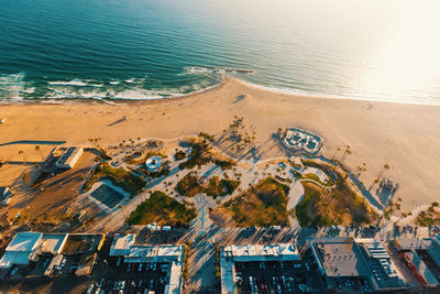 High angle view of beach