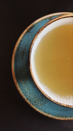 High angle view of coffee on table