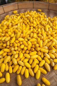 High angle view of vegetables at market stall