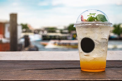 Close-up of drink on table