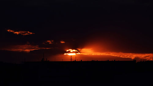 Scenic view of dramatic sky during sunset