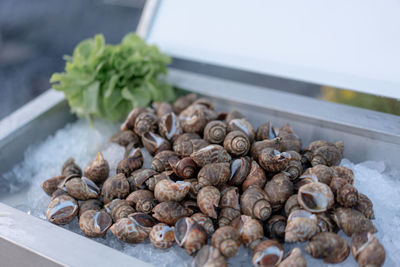 High angle view of bread on table