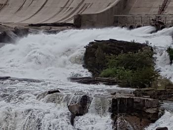 Scenic view of waterfall