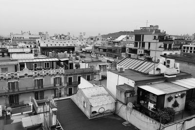 High angle view of cityscape against sky