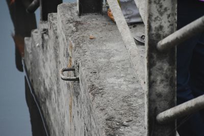 High angle view of metallic structure