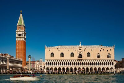 View of ducal palace building against clear sky