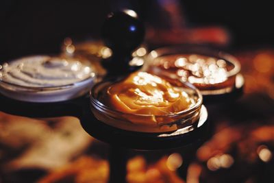 Close-up of dips in bowl