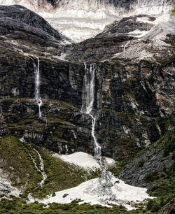 Close-up of waterfall against trees