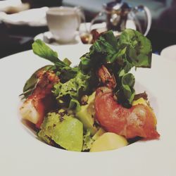 High angle view of meal served in plate