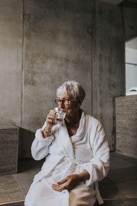 Woman relaxing in spa