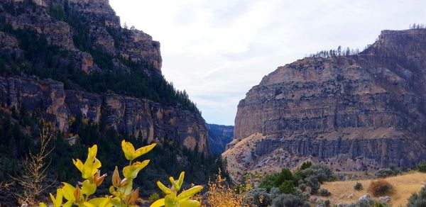 Panoramic view of rocky mountains against sky