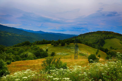 Scenic view of mountains against sky