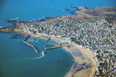 High angle view of beach