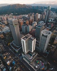 High angle view of buildings in city