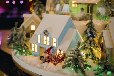 High angle view of christmas tree