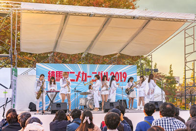 Group of people at music concert