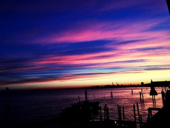 Scenic view of sea at sunset