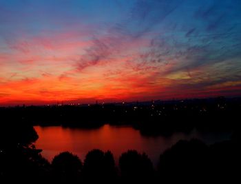 Scenic view of dramatic sky during sunset