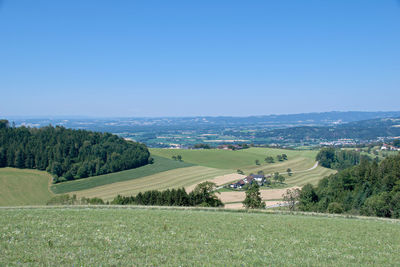 Panoramic view of landscape against clear sky