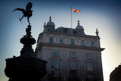 Low angle view of building against clear sky