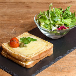 Close-up of food on cutting board