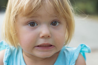 Close-up portrait of cute girl