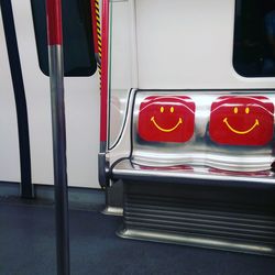 Close-up of illuminated bus