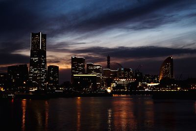 Illuminated city at night