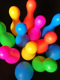 High angle view of multi colored balloons