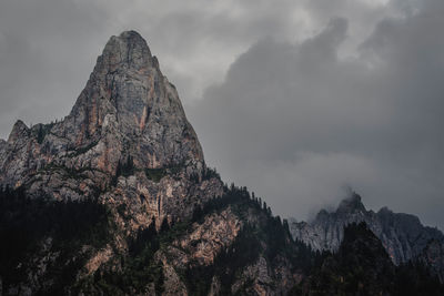 Low angle view of mountain peak against sky