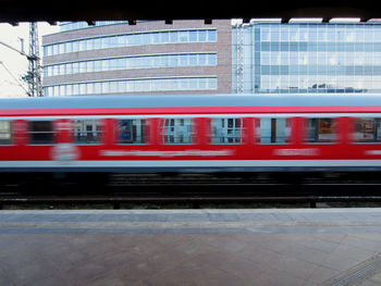Train on railroad station platform