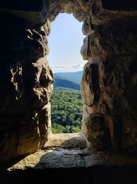 Scenic view of rock formation against sky