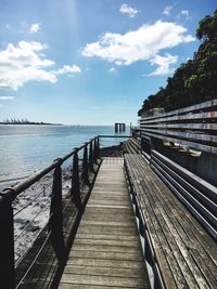 Pier over sea against sky